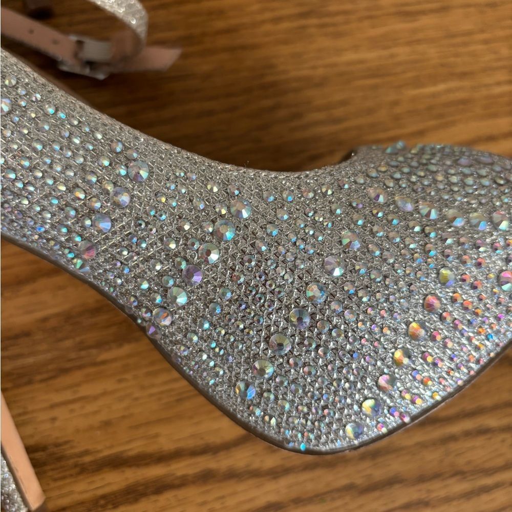 Elegant Silver Peep-Toe 5 inch Heels by Dreampairs - Picture 5 of 9